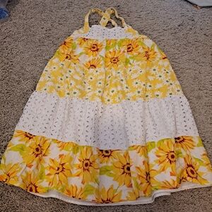 Penelope Mack Yellow Daisy Flowers Lace Dress Size 6